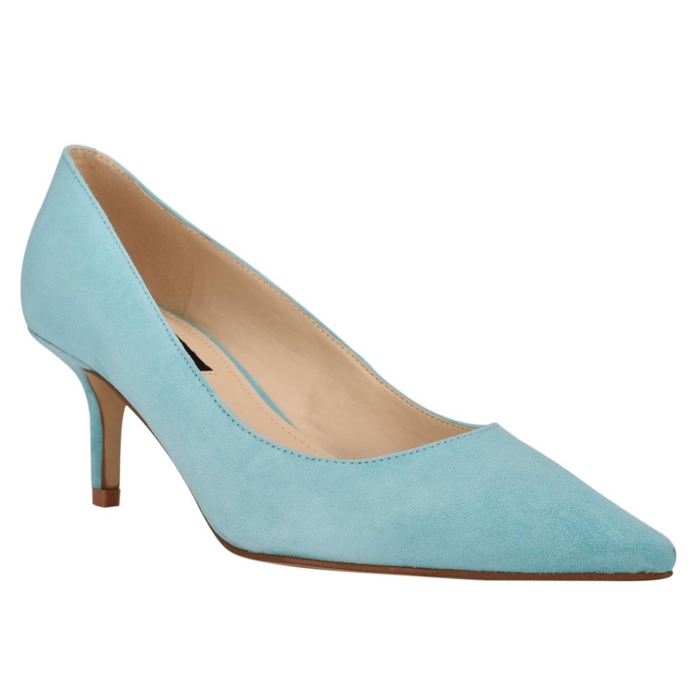 Nine West Arlene Pointy Toe Turquoise Suede Pumps